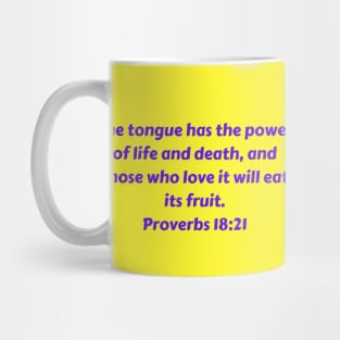 Bible Verse Proverbs 18:21 Mug